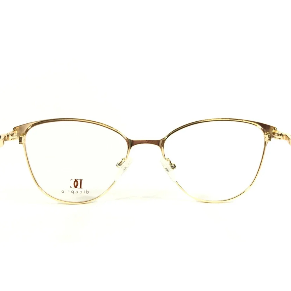 DiCaprio Eyeglasses Frames DC194 BLACK GOLD Cat Eye Full Rim 51-18-140